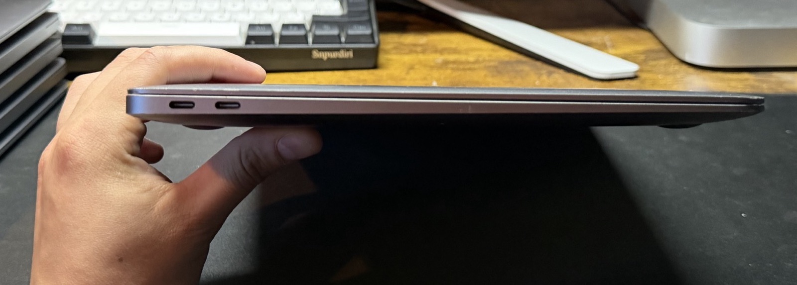 Left side USB-C ports